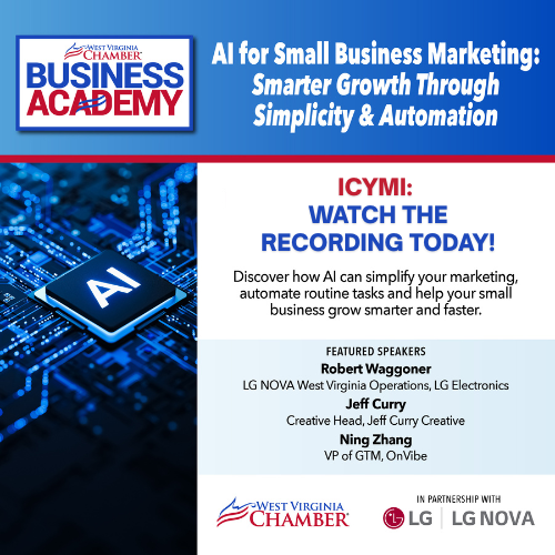 VIDEO: Watch our Business Academy class on AI for Small Business Marketing in Partnership with LG Nova.

Discover how Al can simplify your marketing, automate routine tasks and help your small business grow smarter and faster: youtu.be/VOSFtGCDLUk