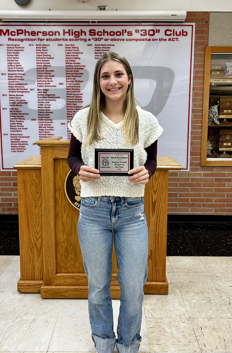 Audrey Yowell Co-player of the year Award - Sr. Andi Buschbom ⛳️ <a href="/MHSBullpups/">McPherson HS</a>