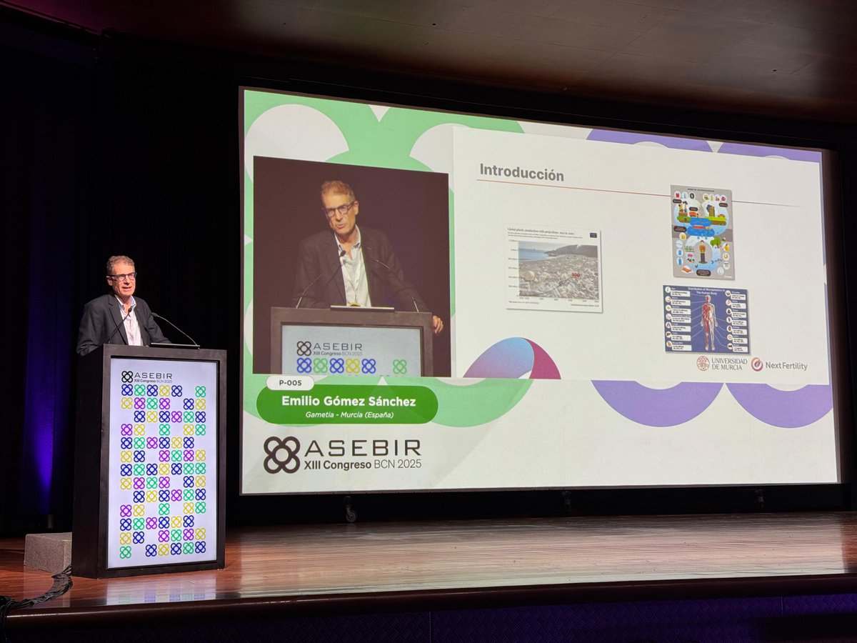 ASEBIRreprod's tweet photo. 🌱 Microplásticos y fertilidad E. Gómez Sánchez, explica que  se detectan microplásticos en todas las muestras de líquido folicular analizadas, algunos asociados a menor número de ovocitos y mayor uso de medicación. ¿La exposición ambiental podría estar llegando al ovario? https://t.co/OcBEgDGaBN