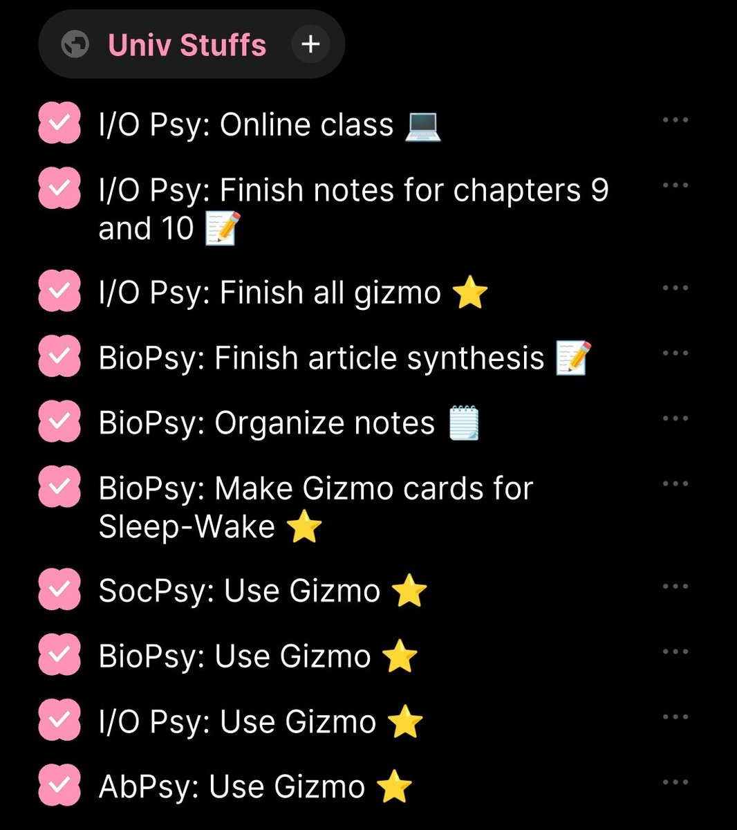 psychiyah's tweet photo. — ✿ study log: 11-14-25 ✿
started my day early, and i can say it was a productive one! i managed to finish everything on my to-do list. i’m trying to figure everything out while feeling overwhelmed with next week's scheduled ganaps 🥺

#studytwt #rpmtwt #psychtwt https://t.co/Ak1tppUdIf