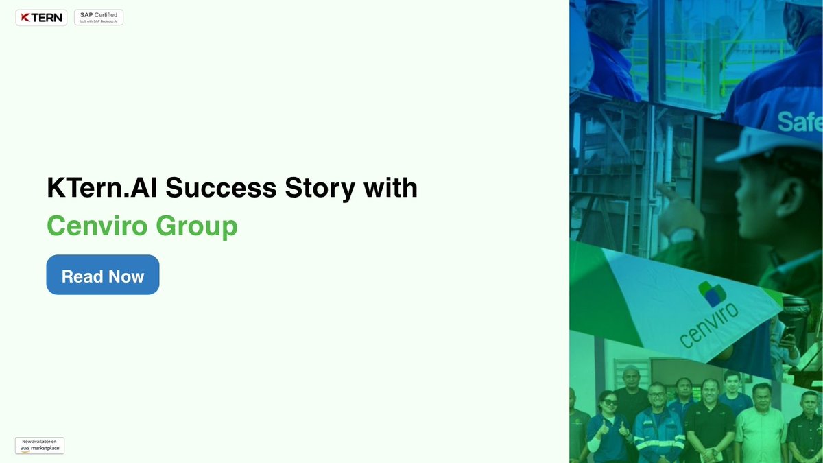 Cenviro Group is stepping into a new era of intelligent transformation with SAP S/4HANA and KTern.AI is proud to be part of their journey.
 
Read the full story here: sap.com/documents/2025…
 
#KTernAI #S4HANA #DigitalMaps #DigitalTransformation #SAPModernization