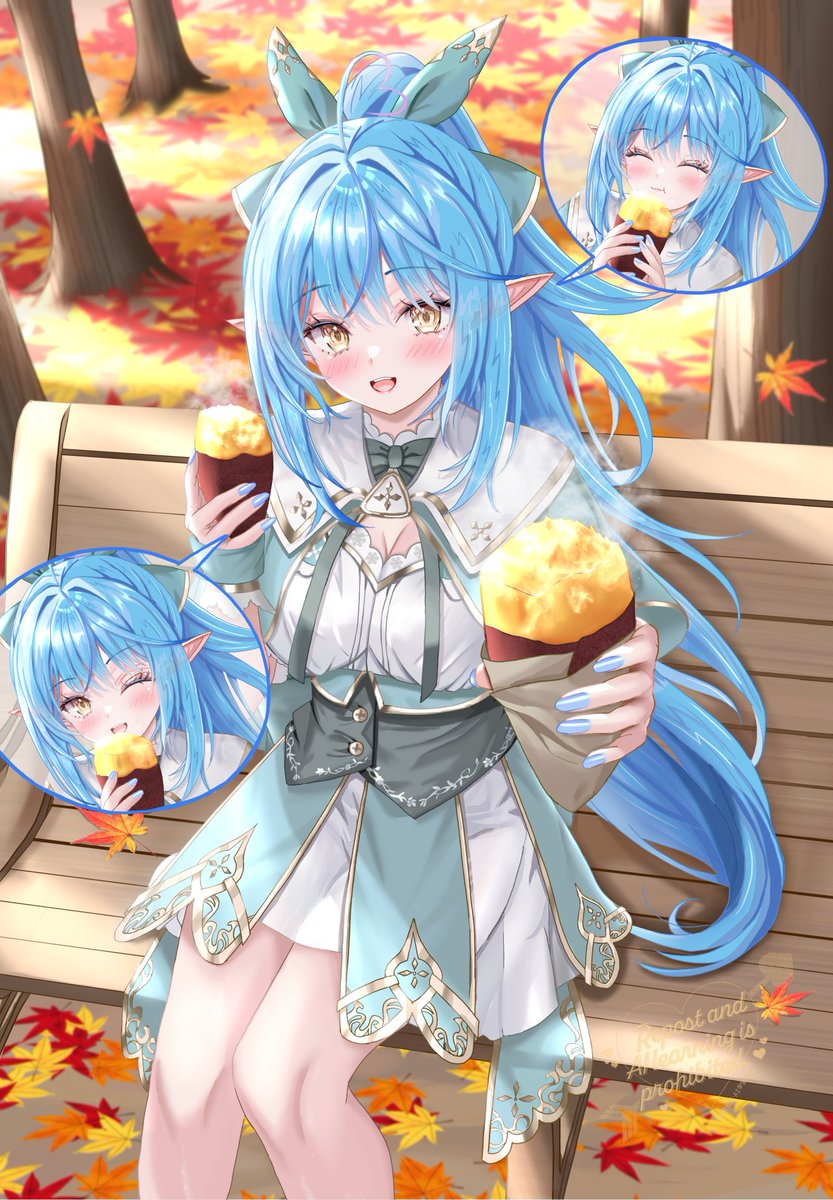 ラミィちゃんお誕生日おめでとー🥳🎂🎉🎉

#らみあーと 
#雪花ラミィ生誕祭2025

「雪民さんも食べる？ホクホクで美味しいよ💕🍠」