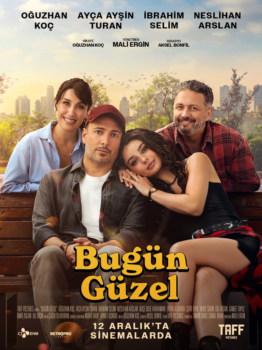 Bugün Güzel film afişimiz yayında. 😎

Hikayesi Oğuzhan Koç’a, senaristliği Aksel Bonfil’e, yönetmenliği ise Mali Ergin’e ait #BugünGüzel filmimiz 12 Aralık’ta sinemalarda! 🍿🥳