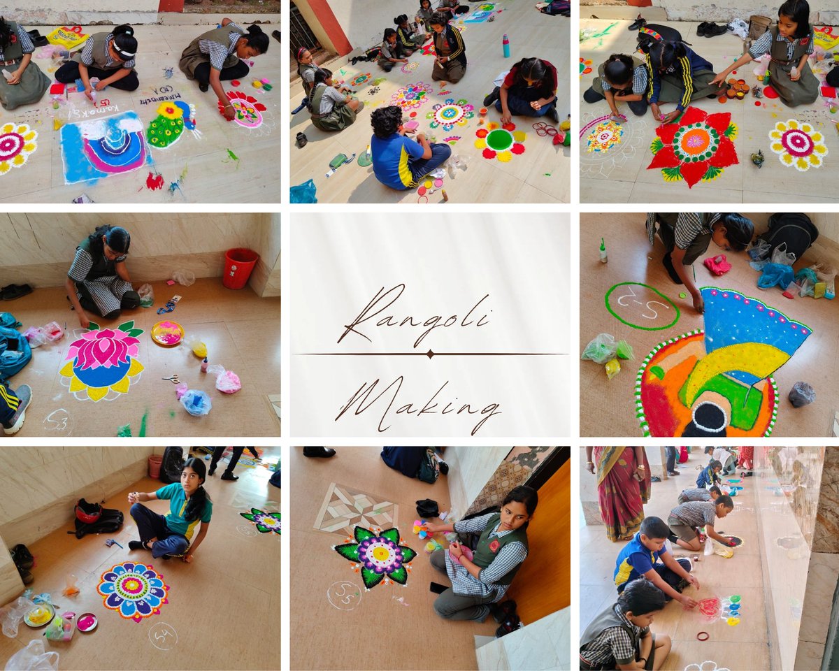 PMShriDMS64BBSR's tweet image. Unplugged 2025 Rangoli Making brightened Children’s Day with vibrant colours and joyful patterns! Our young creators crafted beautiful designs, celebrating tradition, creativity, and festive cheer.#EduMinOfIndia #NCERT #CIET_NCERT #RIEBBSR #PMShriDMSBBSR #Rangoli #Creativity #Art