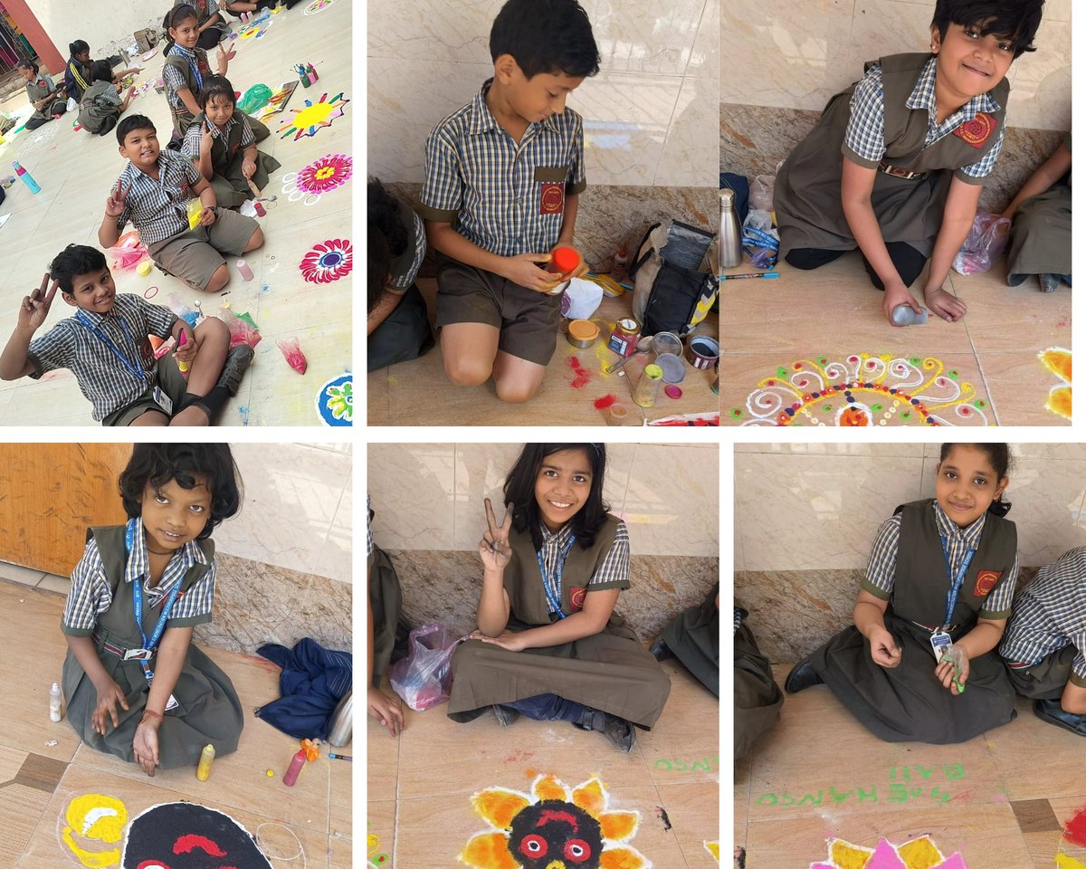 PMShriDMS64BBSR's tweet image. Unplugged 2025 Rangoli Making brightened Children’s Day with vibrant colours and joyful patterns! Our young creators crafted beautiful designs, celebrating tradition, creativity, and festive cheer.#EduMinOfIndia #NCERT #CIET_NCERT #RIEBBSR #PMShriDMSBBSR #Rangoli #Creativity #Art