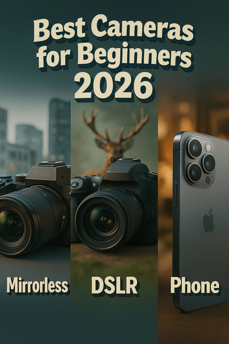 Alex_Smale_'s tweet image. New to cameras in 2026.

Mirrorless gives eye tracking AF, exposure preview in the finder, and USB C charging.

DSLRs are cheap used with great battery, but lens lines are slowing.

Phones win for pocket ease, shoot RAW and learn light anywhere.
#photography #cameratips
To See…