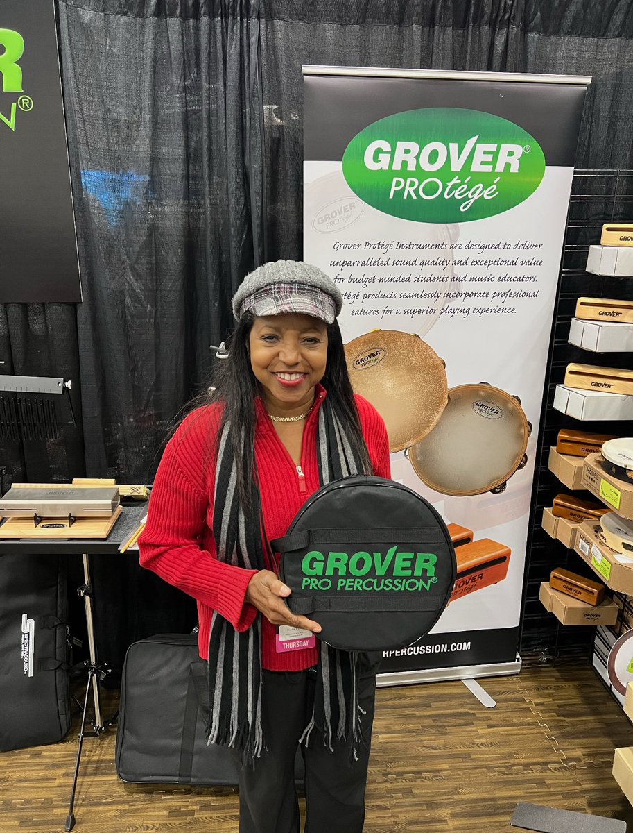 GroverProPerc's tweet image. Diana E. Valdes Santos Visiting our booth #1103 at PASIC 
#groverpropercussion #pasic #pasic2025 #indianapolis #percussion #concertpercussion