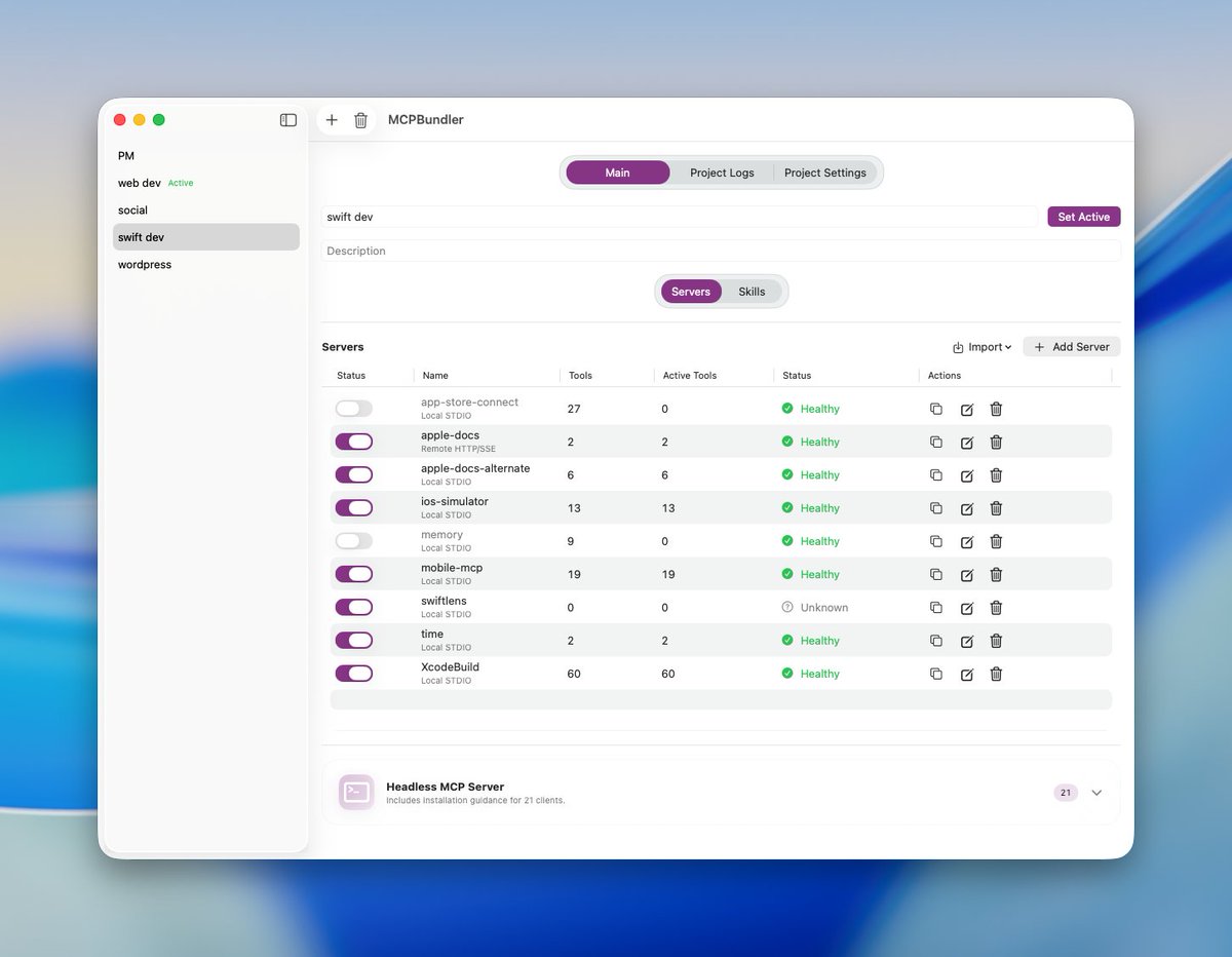 selfhosted_ai's tweet image. Found a list of several MCP servers related to Mac/iOS development. Can&apos;t wait to test all of them!

Will test next week and share findings.