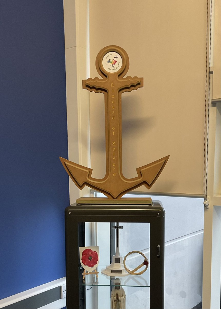 The Diocesan Anchor has taken pride of place in our school reception area for all staff and pupils to see. It will continue its journey on Monday as we take it to <a href="/StMarysRCEccles/">St Mary's Eccles</a> 
#believebelongachieve <a href="/SalfordDiocese/">Diocese of Salford</a>