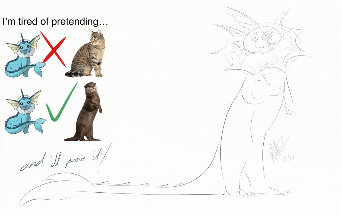 hyperdergon's tweet image. Vaporeon is NOT a cat and I’m tired of keeping this in. 
.
.
#Pokemon