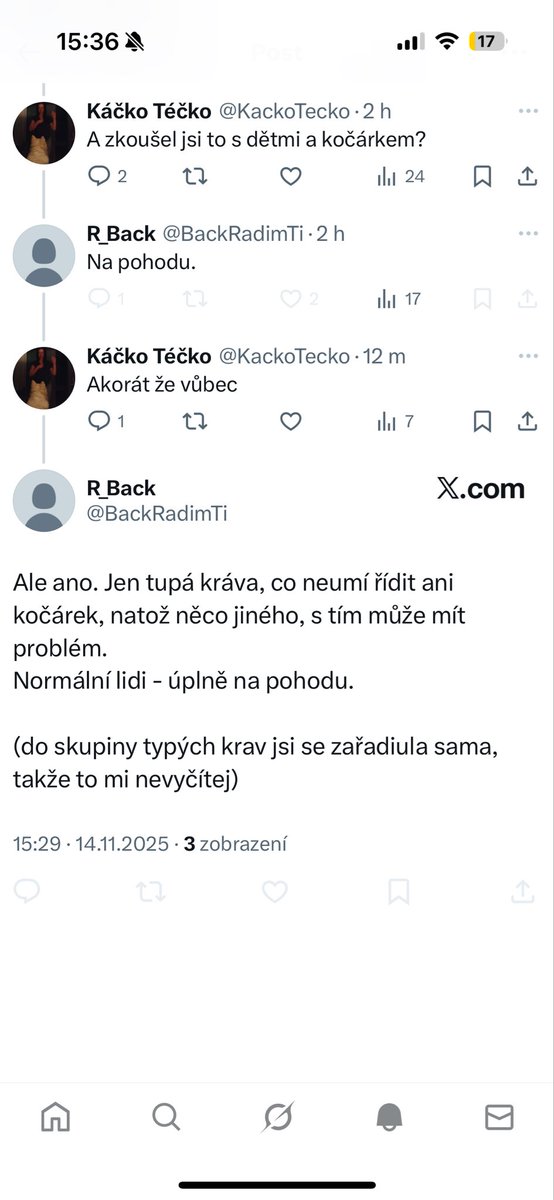 Mám teda fakt úlovek. Debata o rošíření ostrůvku na Staroměstské. Hned po svém vyjádření mě zablokoval a to jsem mu jen chtěla říct, že je jeden z nejtupějších kokůtků😁