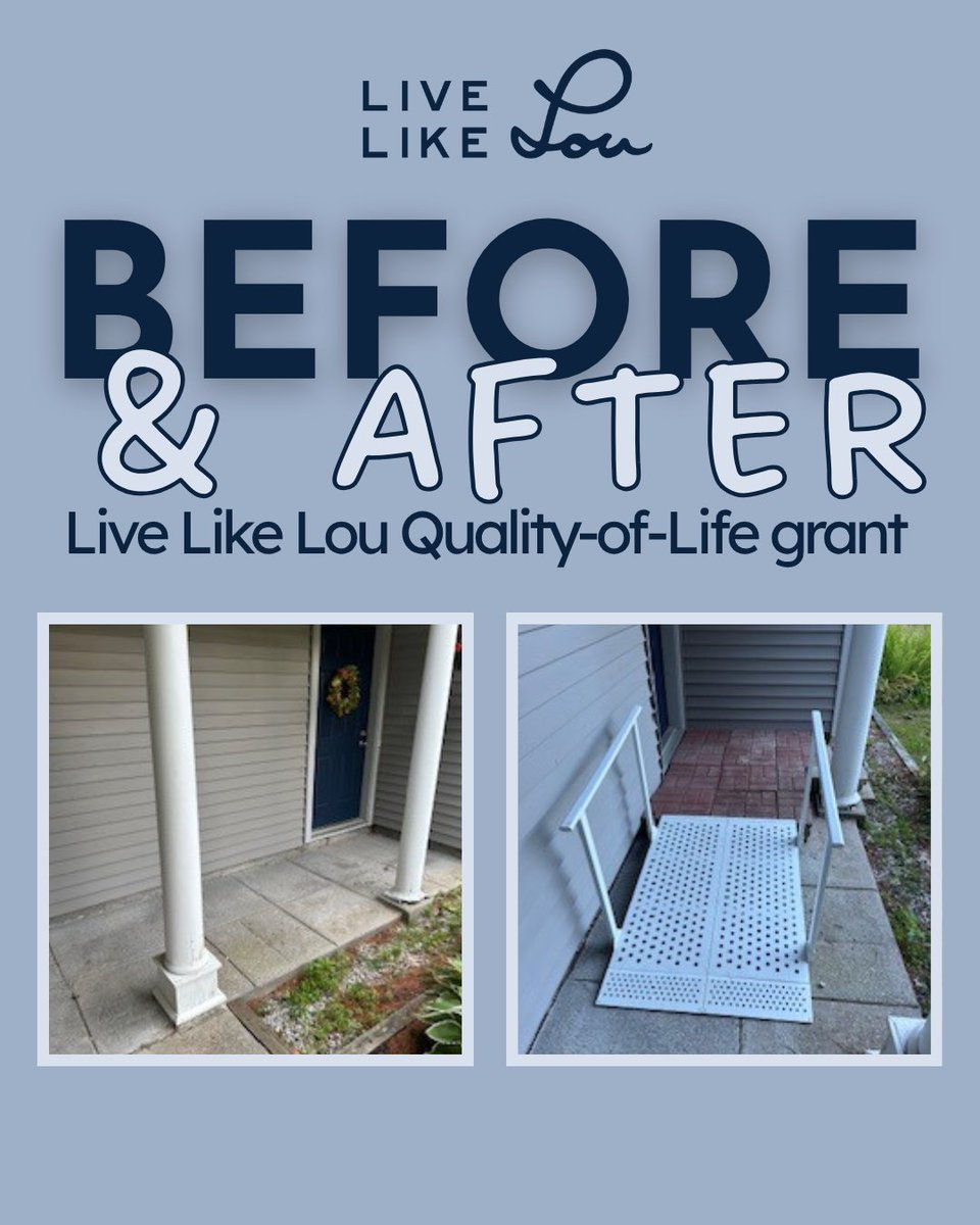 “Thank you hardly seems enough.” 💙

After her ALS diagnosis, Rachael felt her independence slipping away until a Live Like Lou Quality of Life Grant changed everything.

Now she has ramps, grab bars, and most importantly, freedom to feel the sun and breeze again. ☀️