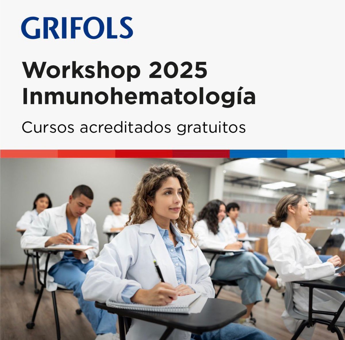 Ya está disponible el Workshop de Inmunohematología patrocinado por Grifols.

🔗 Inscríbete ahora en lnkd.in/daRqwhGG y empieza hoy mismo.