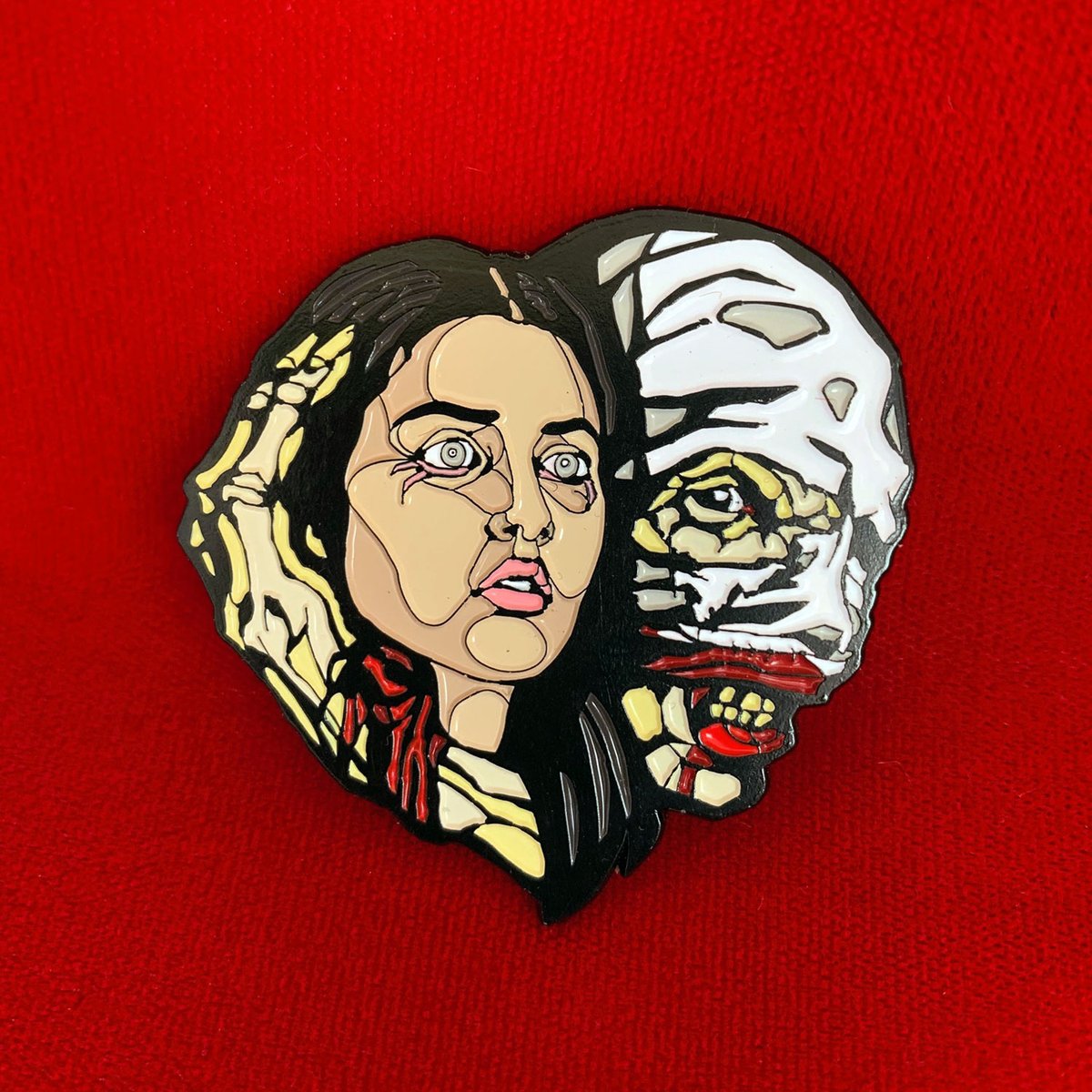 Happy 30th birthday to Stuart Gordon's Castle Freak, released on this day back in 1995. In 2018, we created these licensed enamel pins of the freak and his prey, along with official tees &amp; posters.