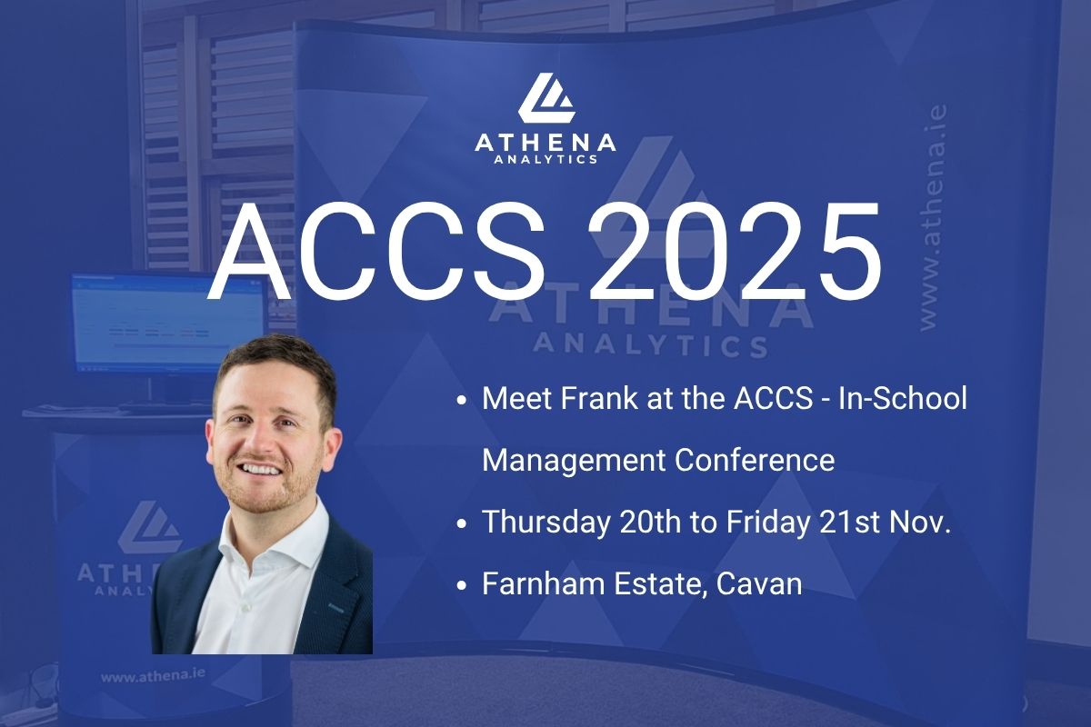 Heading to the ACCS Conference in Cavan this week? 
Come say hi to Frank, our Account Manager! 

He’ll be chatting about all things:  
👨‍🎓Athena Tracker (Including Student Login + Mentorship Programme) 
📊Athena Reports 
💪Athena FitnessMark