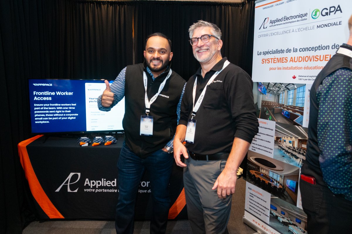 Applied_tweets's tweet image. 🎓 Last week, our Montreal team joined forces with Appspace for an Education event that brought fresh ideas and smart solutions to the forefront. 

#AppliedElectronics #Appspace #EducationTechnology #ConnectedCampus #Innovation #MontrealTeam #Partnerships