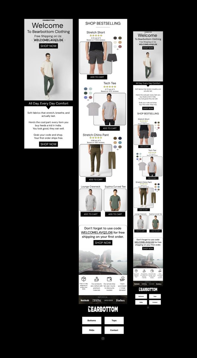scalingmail's tweet image. Welcome Email for a Men’s Clothing Brand