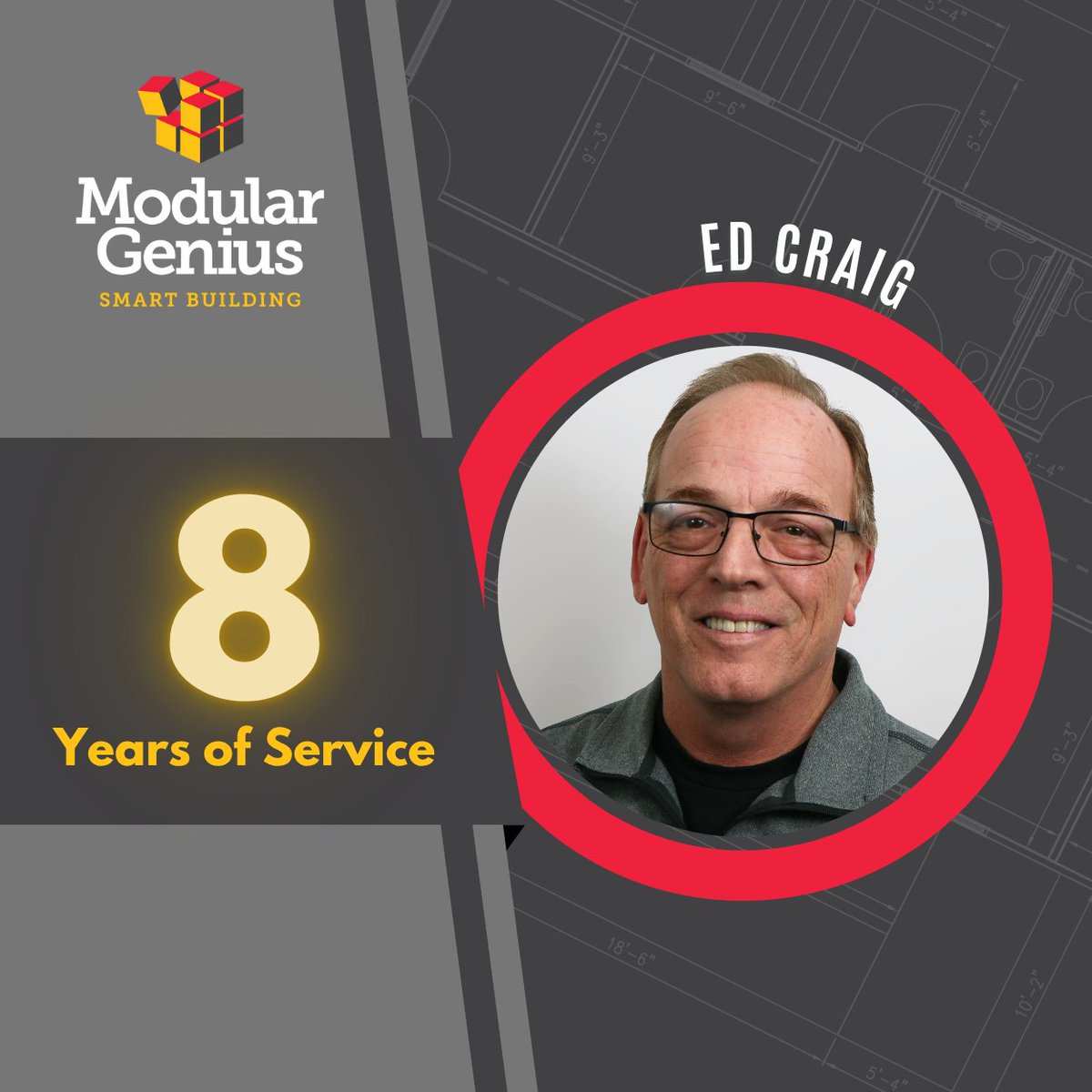 ModularGenius's tweet image. Celebrating 8 years with Ed Craig! As a Business Development Manager, his dedication and industry knowledge continue to make a meaningful impact on our team and our clients.

Please join us in congratulating Ed on his 8-year milestone!