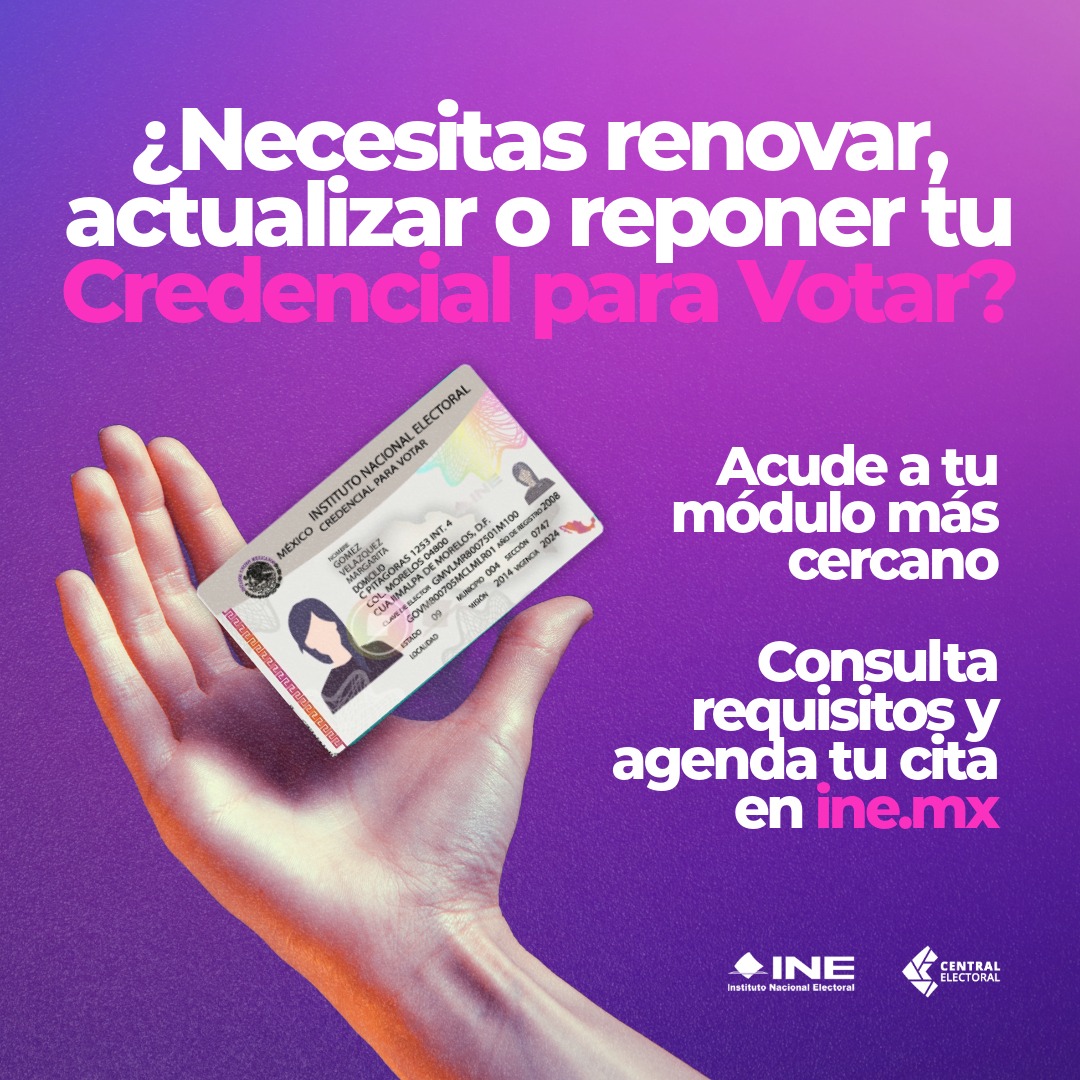 📌 ¿Aún no tienes tu INE? ¡Es momento de tramitarla! Agenda tu cita aquí 👉 ine.mx/credencial/