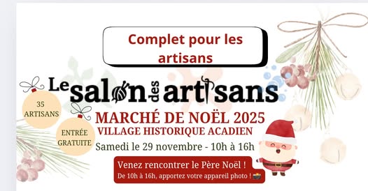 The Village Historique Acadien Christmas market is just around the corner and you're invited to join the fun! Saturday, November 29 from 10 am - 4 pm.