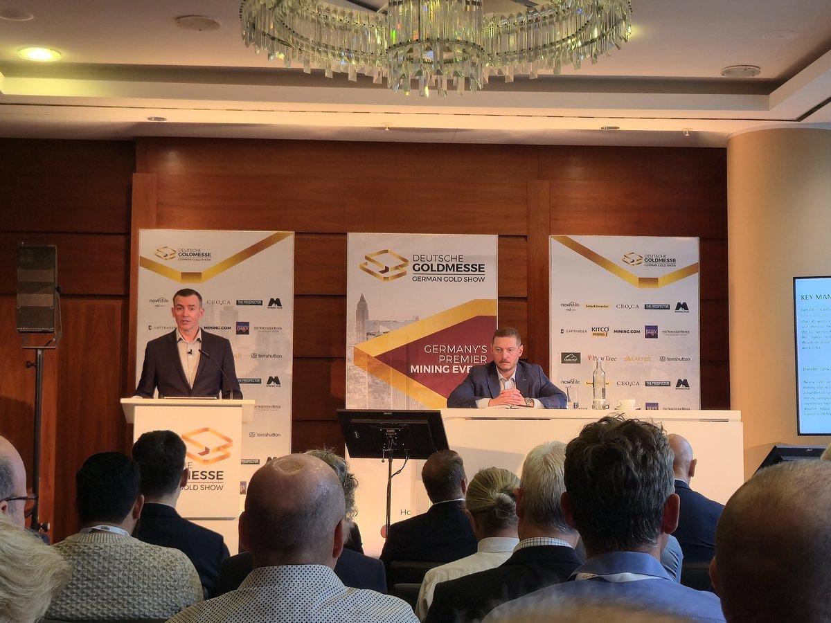 First day at <a href="/JrMiningGuy/">Kai Hoffmann</a> Deutsche Goldmesse conference almost over. $PEX.V presentation was very well attended.