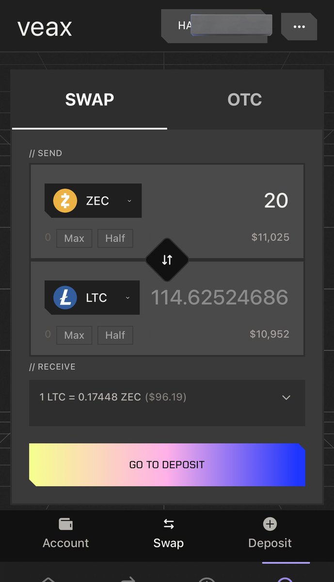 VEAX SWAP

It’s an entirely from the veax perps trading. Here you can swap your asset crosschain easily,move $ZEC to $LTC with a simple click.  

Link to swap:  

swap.veax.com

Traders don’t need to worry about  
bridge anymore just one click swap and it's done.  
→