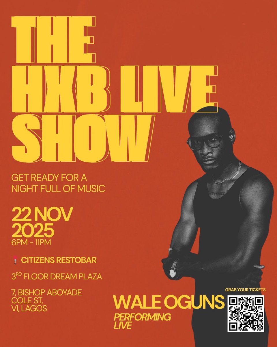 hxb live show 22nd. too activ. free early bird tickets 👇🏾

tix.africa/thehxbliveshow