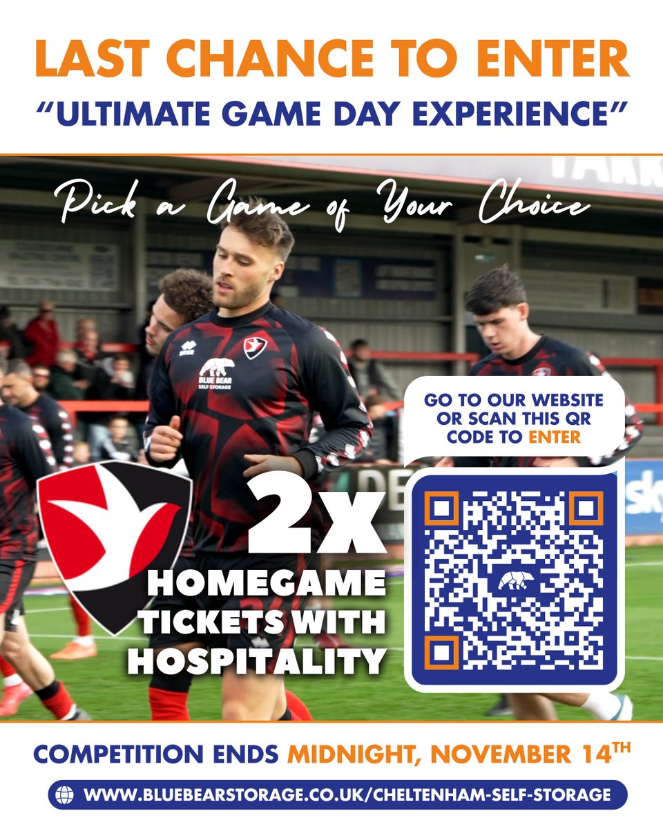 BlueBearStorage's tweet photo. Today is the last day to enter our Cheltenham competition!

Enter now for free 👇 https://t.co/6o8CAEqEmp

Don’t wait, get in before the whistle blows!
@CTFCofficial @thebeefyboys @deyabrewery 
#Giveaway #Competition #CheltenhamLife #Cheltenham https://t.co/i8zguRyqt5