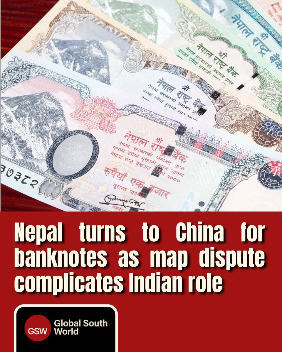 g_s_world's tweet image. Nepal&apos;s new banknotes feature disputed regions with India — Lipulekh, Limpiyadhura and Kalapani — making it politically sensitive for New Delhi to print them.

#GSWNews #Nepal #Banknotes #China #India #BorderDisputes