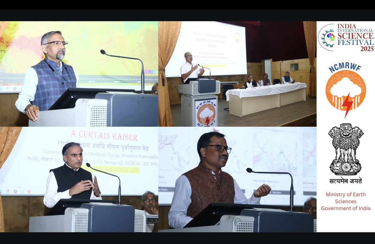 ncmrwfmoes's tweet photo. NCMRWF organized the Curtain Raiser for IISF 2025 at NCMRWF, Noida, on 12th Nov 2025. The event was attended by over 50 college students and persons from local media. There were sessions to create awareness about the IISF 2025 and NCMRWF among students.
#ncmrwf #IISF #moesgoi #JitendraSingh #artificialintelligence #AtmanirbharBharat