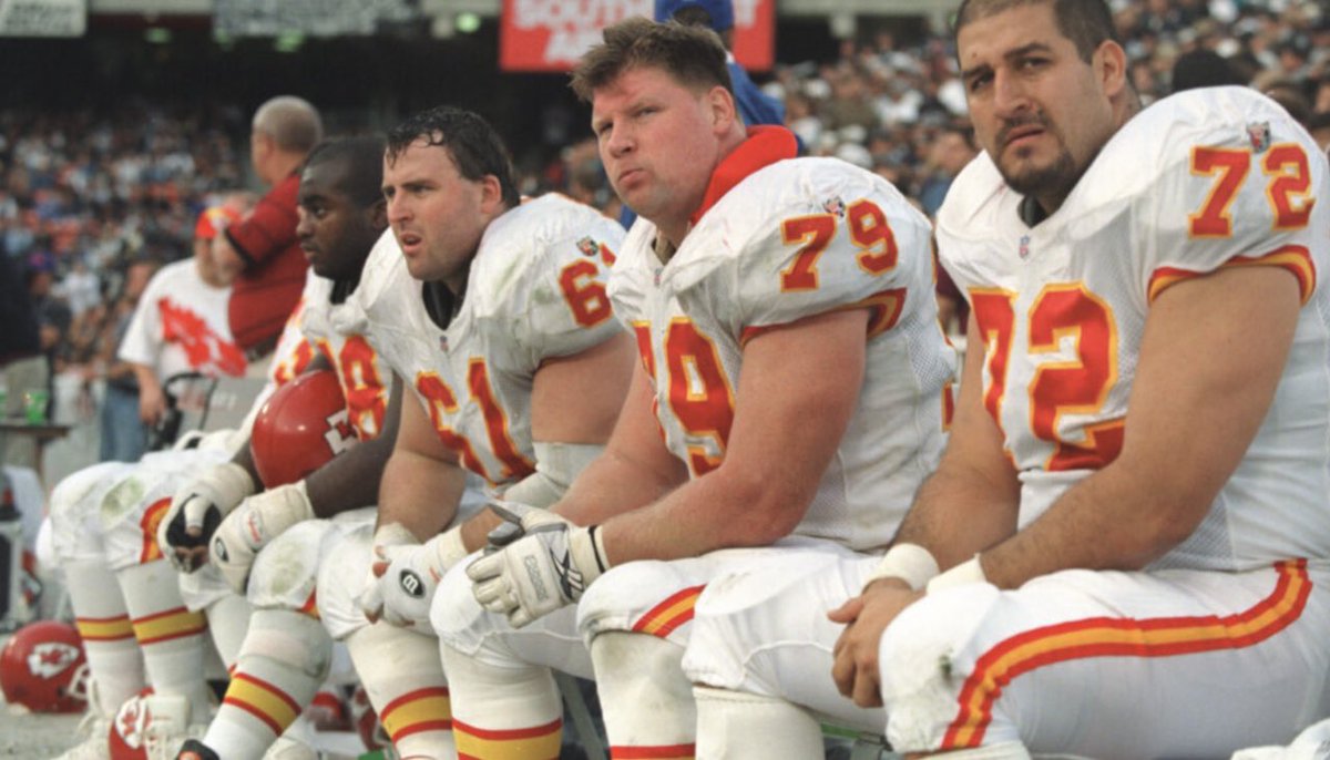 Vintage_Chiefs's tweet photo. Shields. Grunhard. Szott. Lutz. Paving the way to victory. #ChiefsKingdom https://t.co/jTKLpY8EeJ