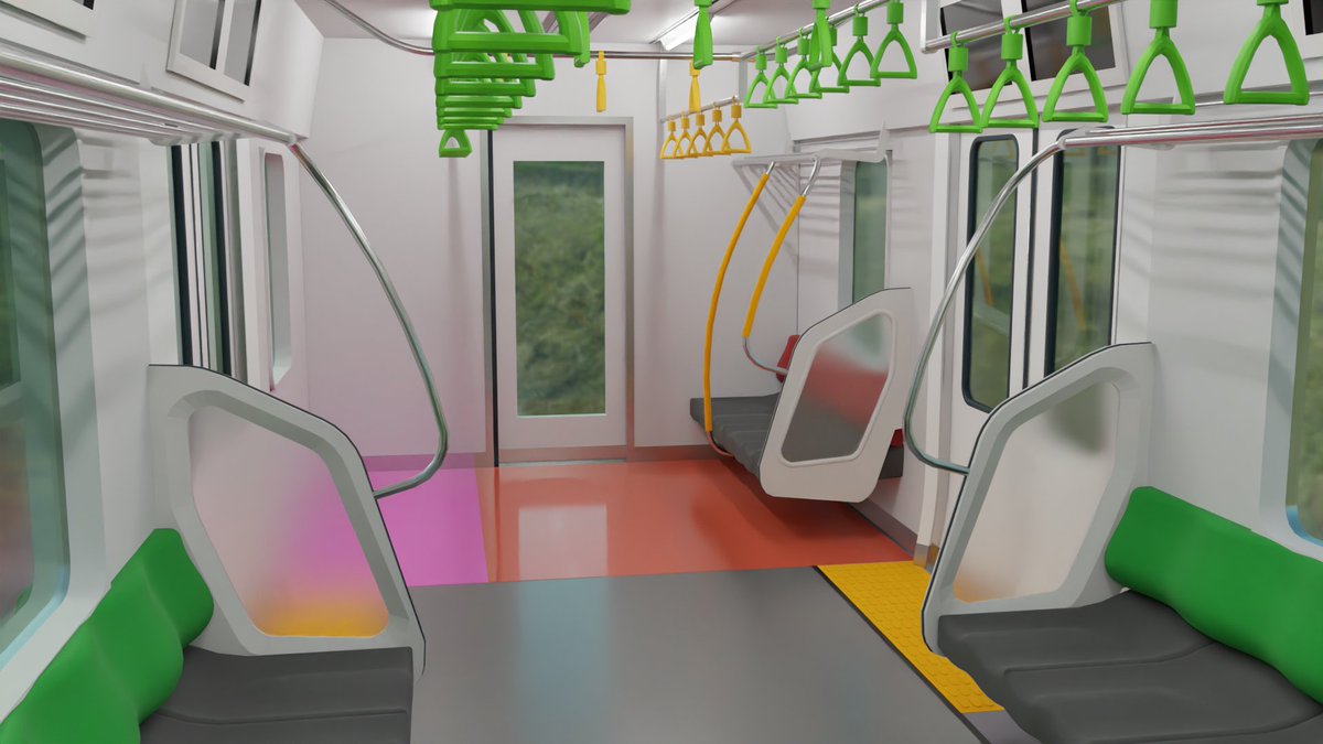 Factry49's tweet photo. 優先席周辺も進めていく
山手線3D
#b3d https://t.co/7ZWdlrKDtd