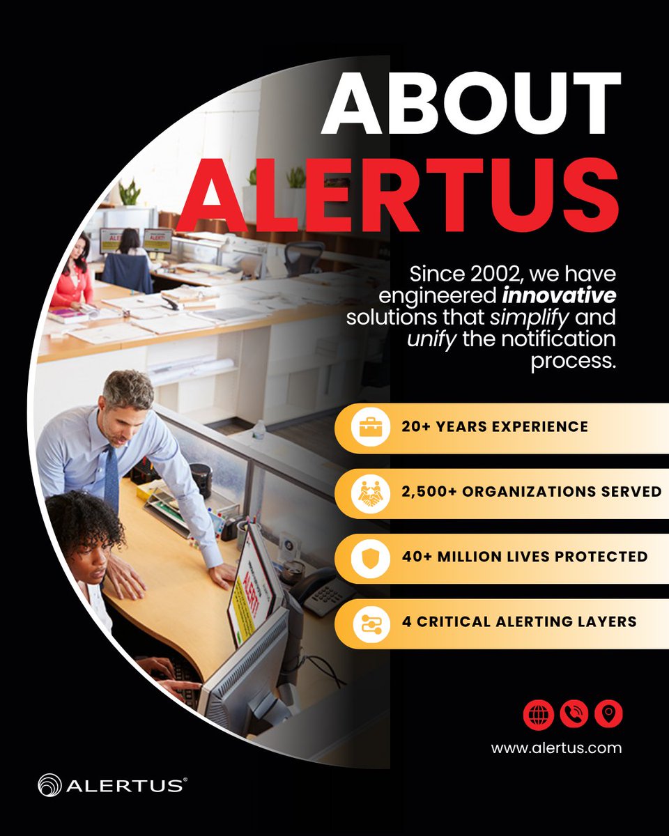 alertustech's tweet image. Alertus is dedicated to advancing mass notification through innovative #Hardware and #enterprisesoftwaredevelopment . alertus.com/about