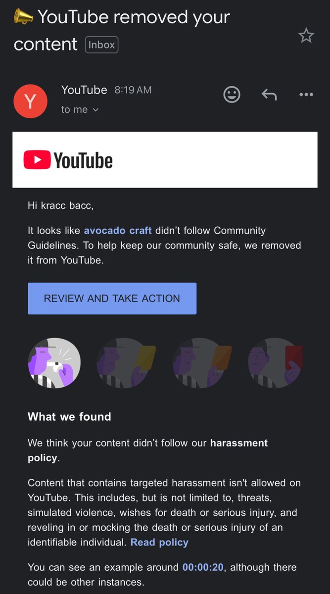 Lmao. on the day I was supposed to able to reapply for monetization I was actually planning to return to making some new videos. It looks like I won’t be retuning to YouTube after all or any of its affiliated brands indefinitely. Really shitty thing to do <a href="/TeamYouTube/">TeamYouTube</a> you could