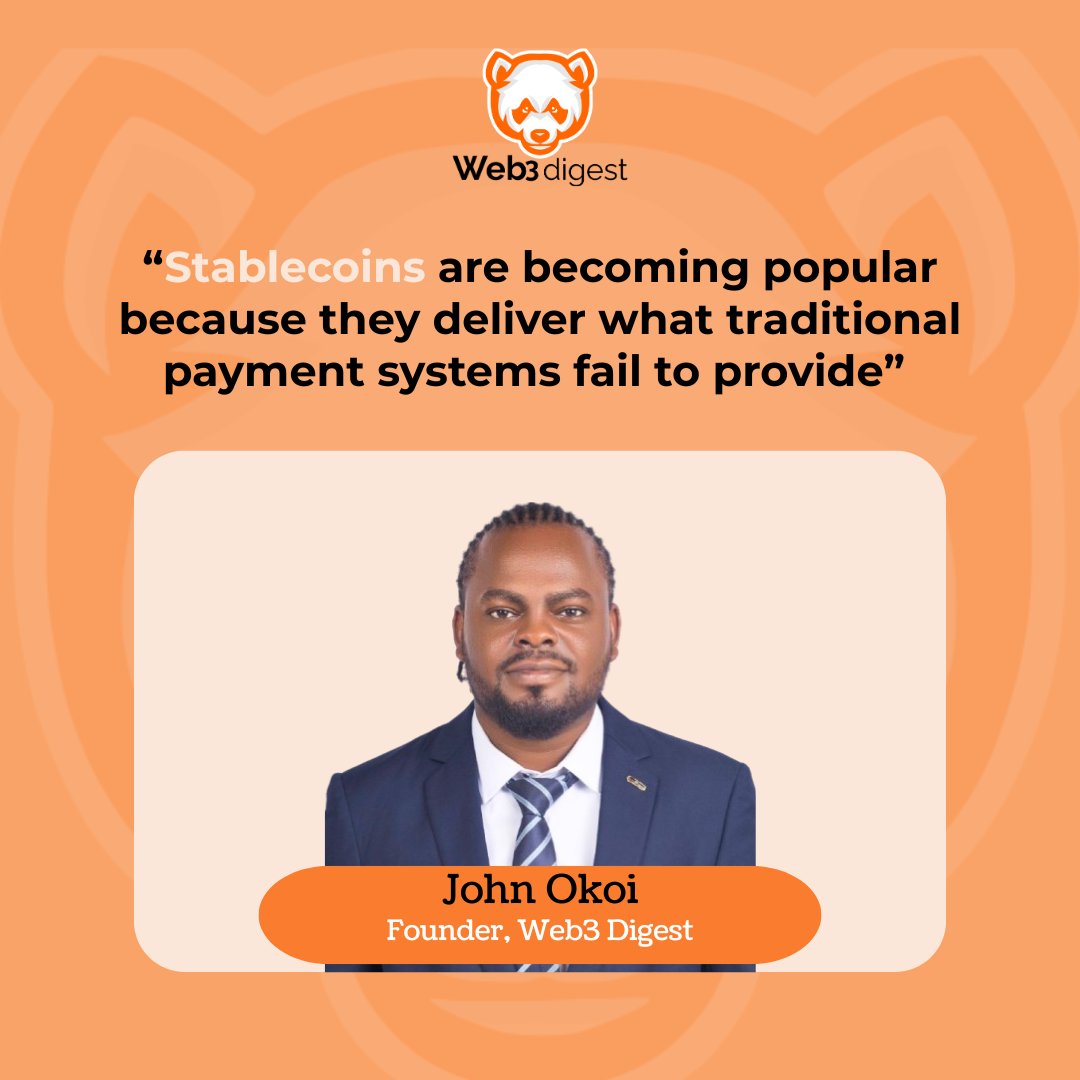 theweb3digest's tweet image. Crypto Quote Of The Week

“Stablecoins are becoming popular because they deliver what traditional payment systems fail to provide” 

- John Okoi (@Johnokxyz), Founder @theweb3digest