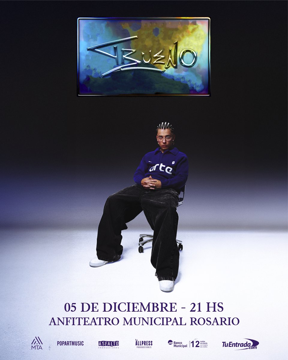 Trueno fue uno de los grandes protagonistas de la noche en los Latin Grammy y, en pocos días, lo tendremos en vivo en Rosario con un show que va a ser 𝗘𝗦–𝗣𝗘𝗖–𝗧𝗔–𝗖𝗨–𝗟𝗔𝗥. 

🗓 Viernes 05 de diciembre.
🏟 Anfiteatro Municipal.
🎟tuentrada.com/eventos/detall…