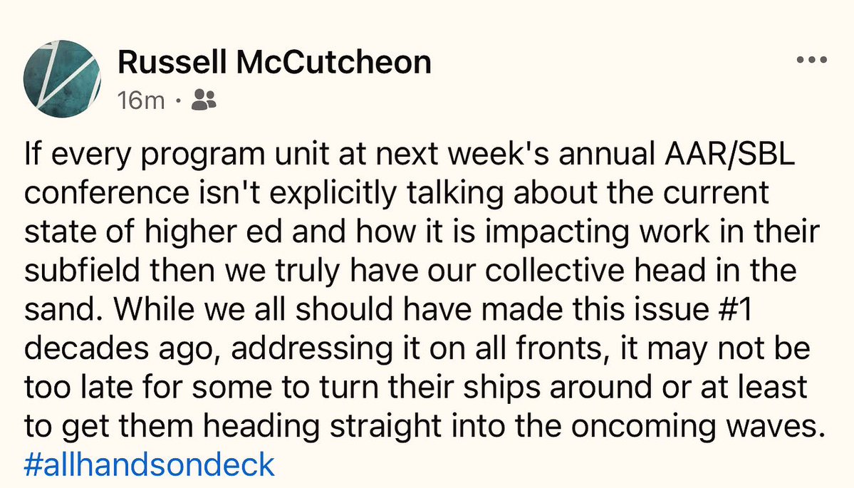 McCutcheonSays's tweet image. #aarsbl25 #sblaar25 @AARWeb