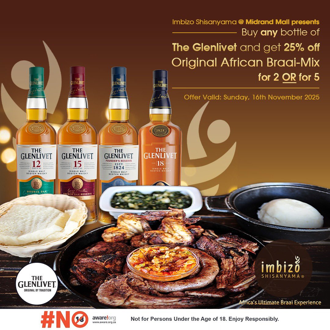 What a beautiful way to end the weekend

Come join us once again. 

🥩 🥃  definitely goes well together 

#theglenlivet #sundayvibes 
___________________
#ImbizoShisanyama
Africa’s Ultimate Braai Experience!®