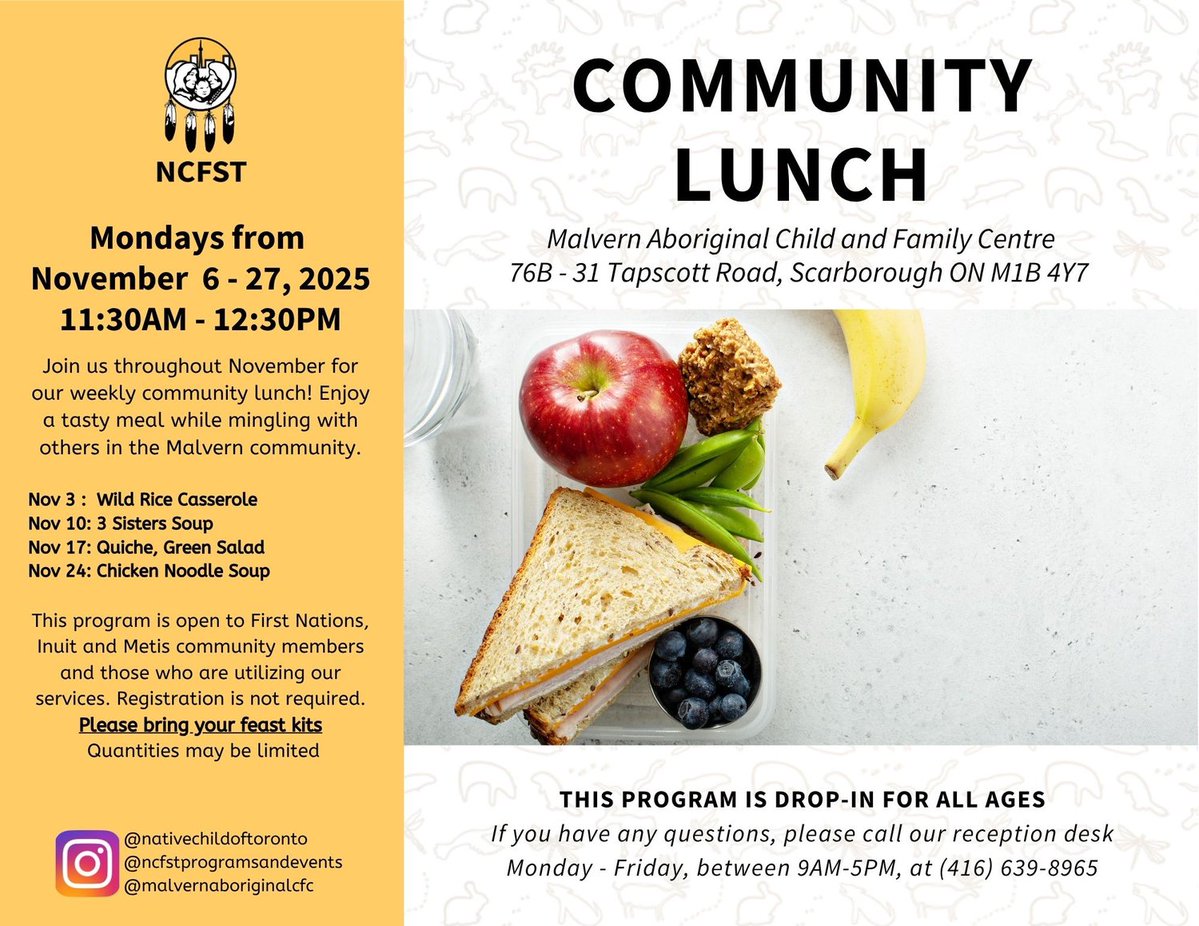 The Malvern Hub (31 Tapscott Road) is offering a community lunch program every Monday in November. See flyer for details. 

@malvernaboriginalcfc