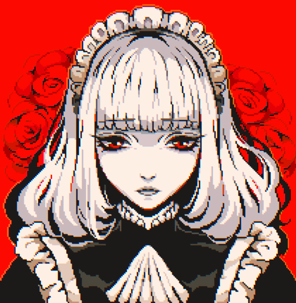 The White-Haired Girl #pixelart #ドット絵 #TheHouseInFataMorgana