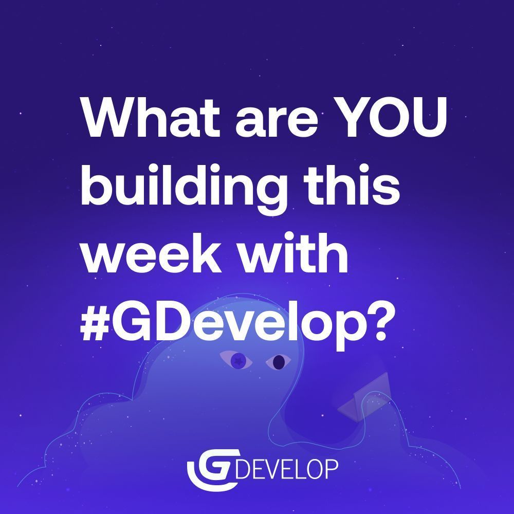 GDevelopApp's tweet image. 💡 Community Showcase!
What are YOU building this week with #GDevelop?
Drop a screenshot or share your game&apos;s name! 🎮✨ 

Try #GDevelop the free, #opensource, 3D and 2D #nocode #gameengine