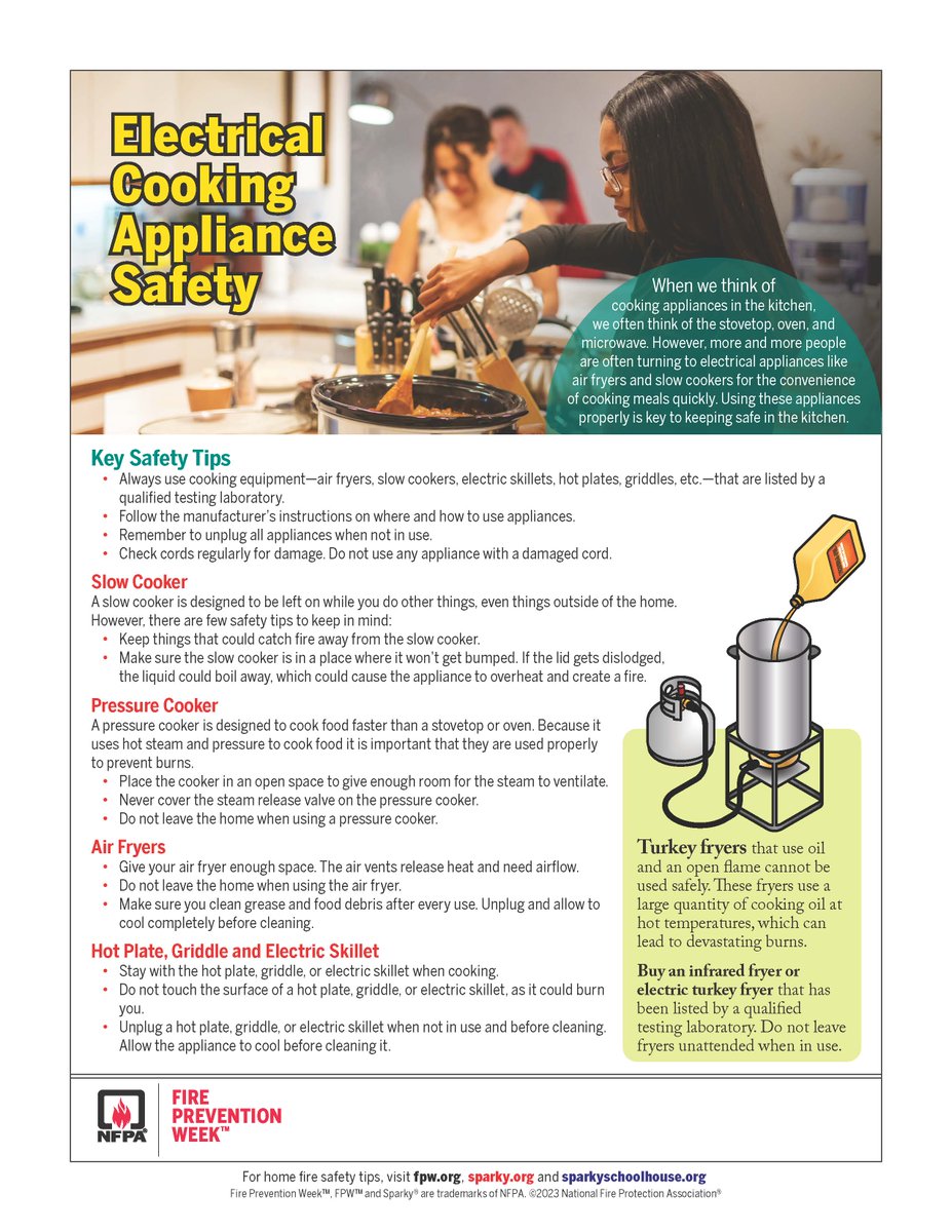Cooking safety goes beyond just the stove and oven. Appliances such as slow cookers, pressure cookers, air fryers and electric skillets can potentially cause fires. Read through these rules to keep yourself and your family safe.