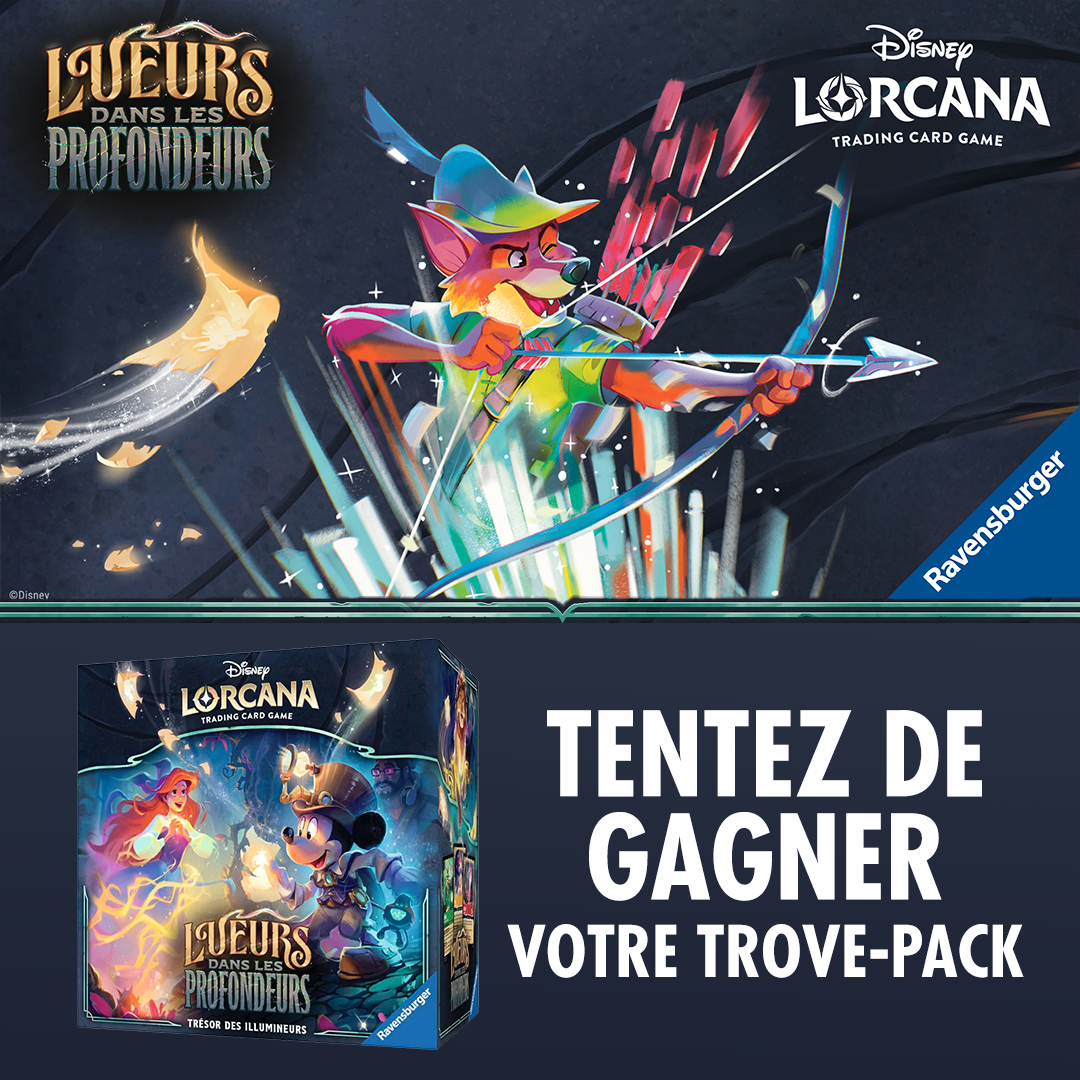Micromania_Fr's tweet image. Fêtons ensemble la sortie du chapitre 10 de Disney Lorcana 🥳

Tentez de gagner un Trove-Pack &quot;Lueurs dans les Profondeurs&quot; ⤵️
✨ Like⁣⁣⁣, RT &amp;amp; Follow @Micromania_Fr
✨ Mentionner en réponse un ami avec #MicromaniaLorcana

Tirage au sort dans 7 jours 🔥