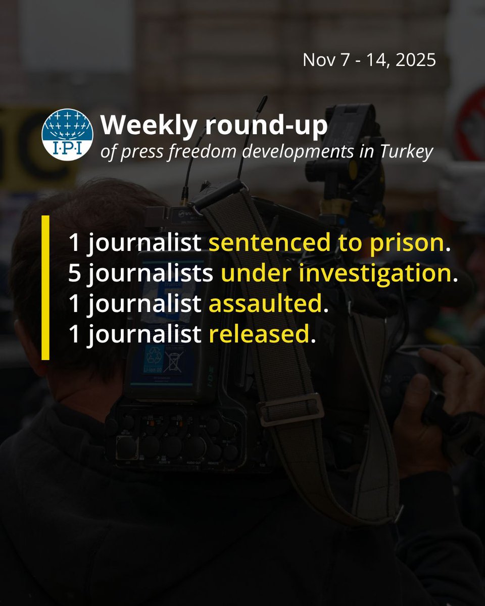 #Turkey: One journalist sentenced to prison, five placed under investigation, and one assaulted. Here’s our weekly round-up of #pressfreedom developments in the country.
