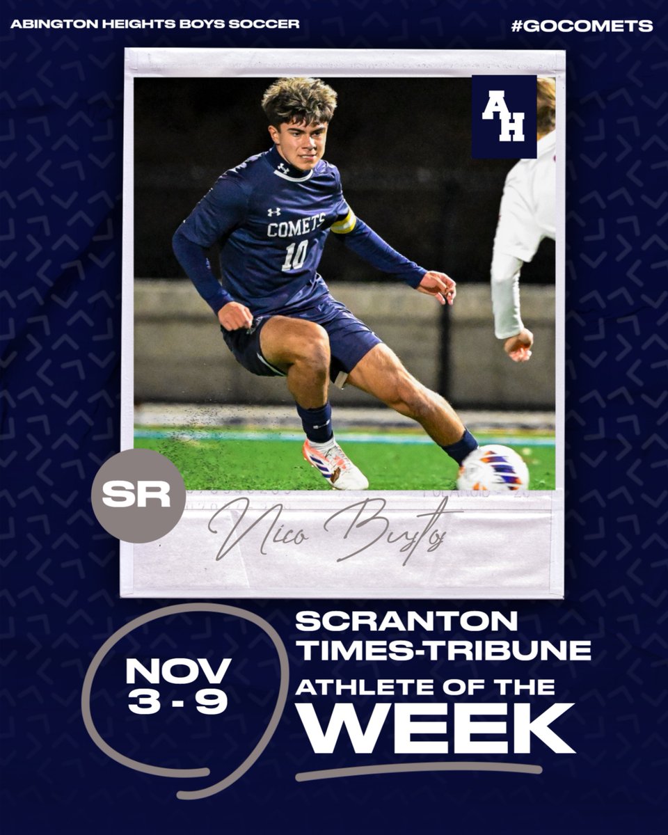 Congrats to @ahcometsbsoc Sr. Nico Bustos: Times-Tribune AOTW (Nov. 3–9)!
Helped the Comets to their 1st-ever State Final!
Read: thetimes-tribune.com/2025/11/11/ath…
Listen: youtu.be/hkErBFLBQ5c
#GoComets☄️