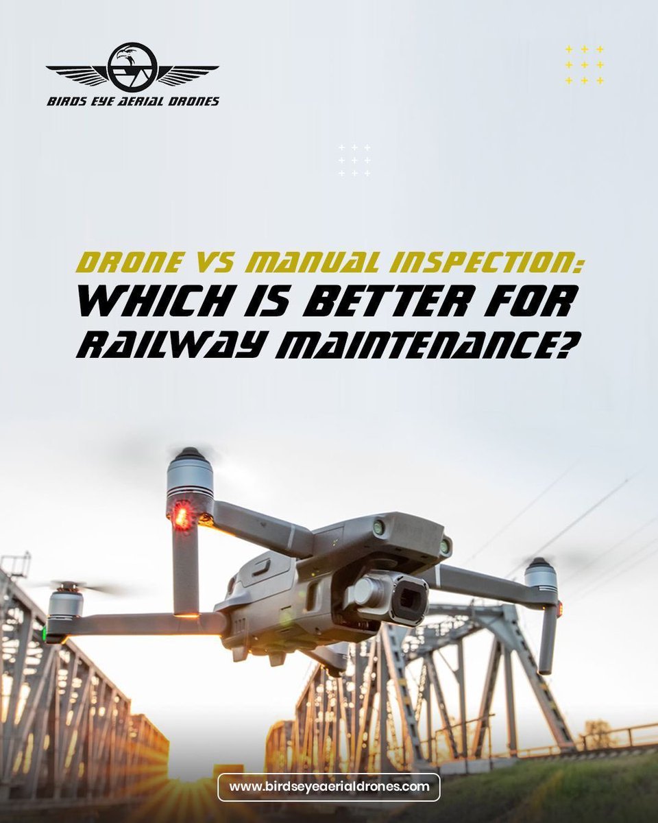 Manual inspections are tiresome-and-true, but drones are changing the game for rail networks. Discover how 🔗 birdseyeaerialdrones.com/drone-vs-manua… #DroneTech #AerialData #BirdsEyeAerialDrones #SafetyFirst