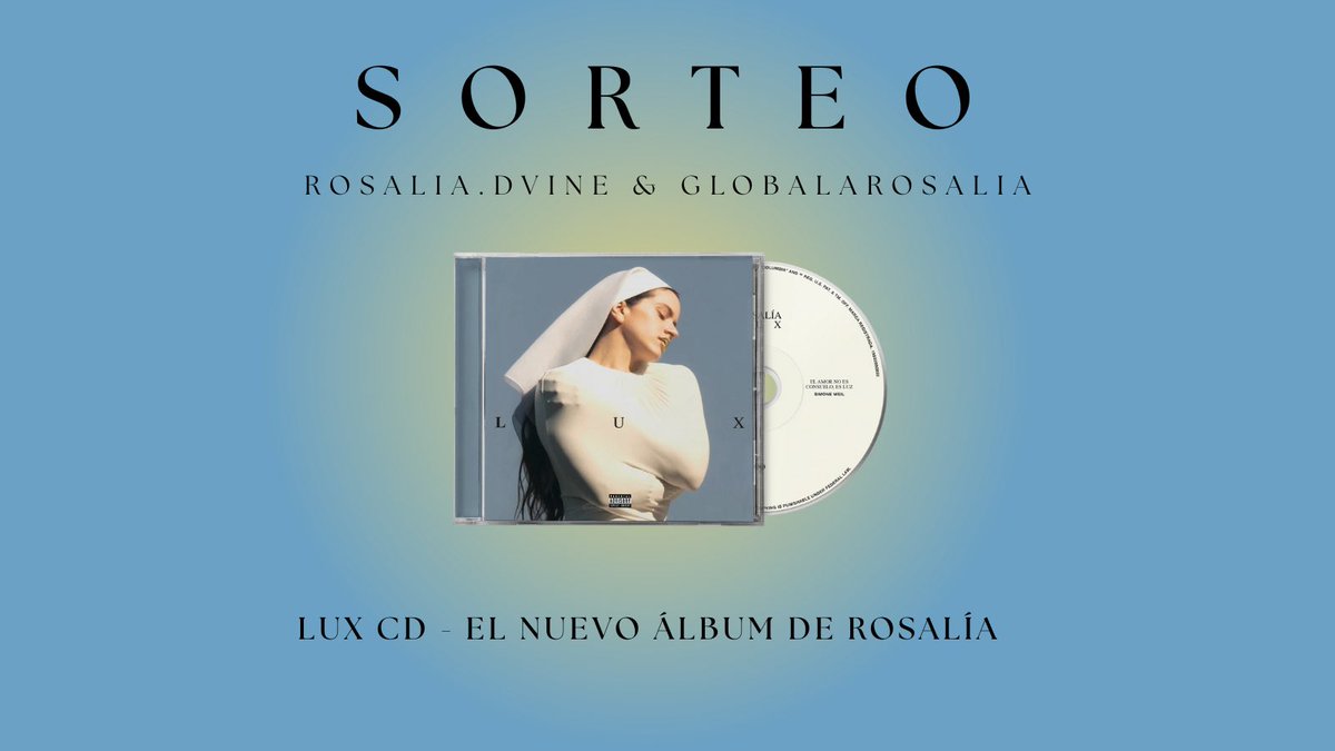 ROSALlAGLOBAL's tweet image. SORTEO 🤍🪽

Para celebrar la increíble acogida que hemos recibido en tan poco tiempo, queremos agradecer todo el apoyo que nos habéis brindado. 

Para participar:

1. Síguenos 
2. ⁠Dale like a este tweet
3. ⁠Menciona a alguien a quien le encantaría escuchar el disco contigo