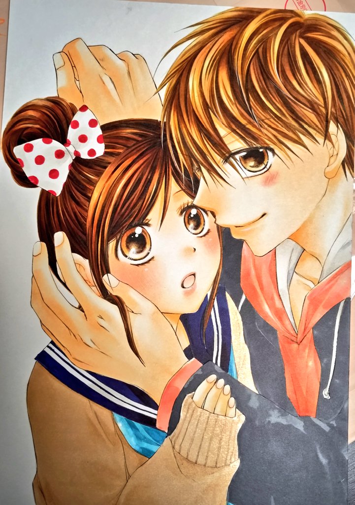 「ケント紙でコピックで塗った原画は、あまり色褪せてない、すごい「ハチミツにはつこい」|水瀬藍のイラスト