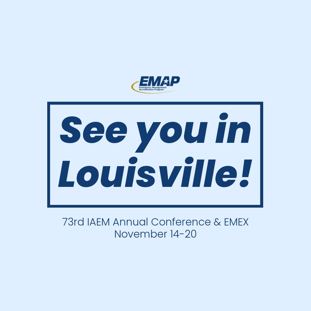EMAP_US's tweet image. Connect with EMAP at the 73rd IAEM Annual Conference &amp;amp; EMEX in Louisville, Kentucky!
 
Learn more about the event, and we will see you there: iaem.org/usconf

#EMAP #IAEM25 #EmergencyManagement