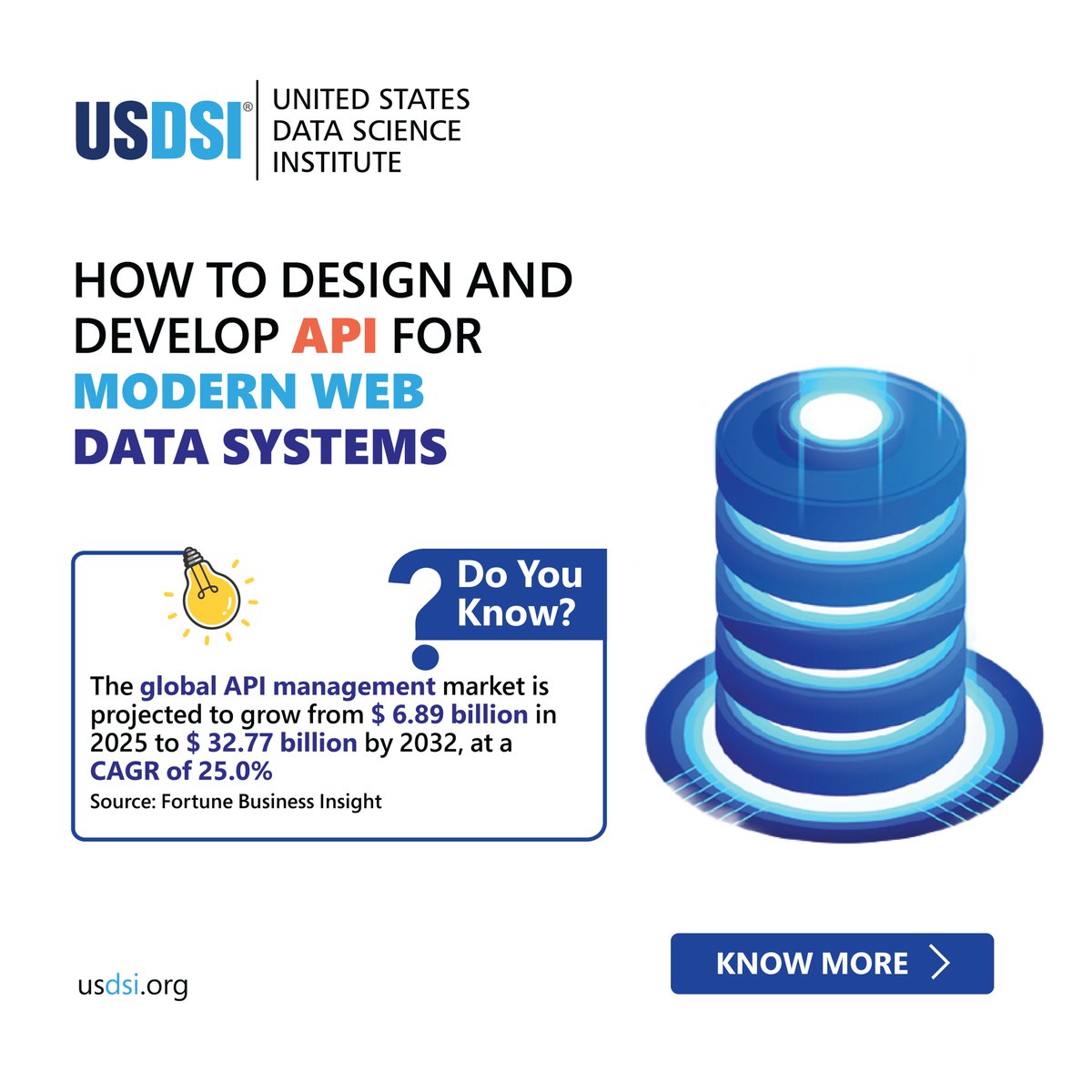 US_DSI's tweet image. APIs aren’t just connectors—they’re the backbone of digital ecosystems. As the API market heads toward $32.77B by 2032, scalable, secure, developer-friendly design matters more than ever. Explore how API-first thinking accelerates innovation tinyurl.com/3yeupfwx